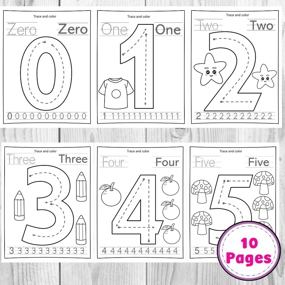 0 10 Big Number Tracing Worksheet For Kids Payhip