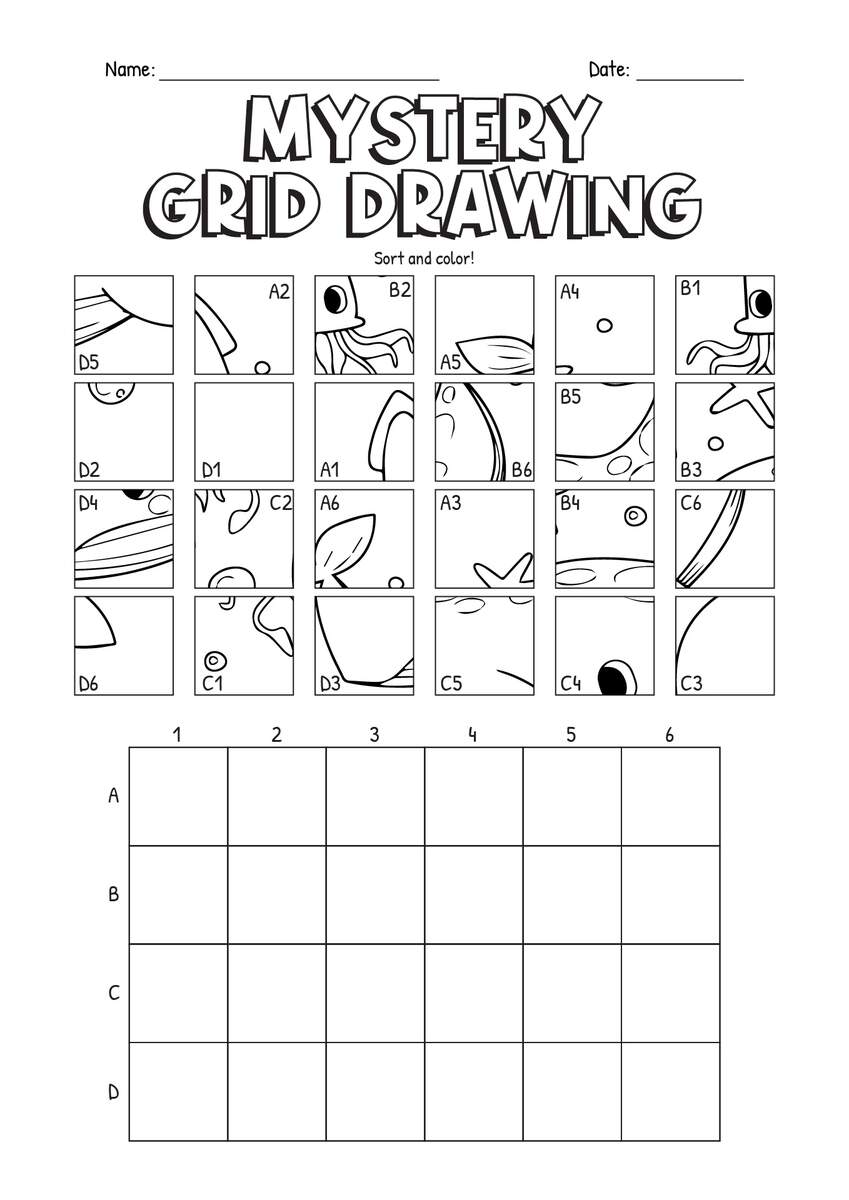 10 Printable Mystery Grid Drawing Worksheets Art Free PDF At Worksheets Library