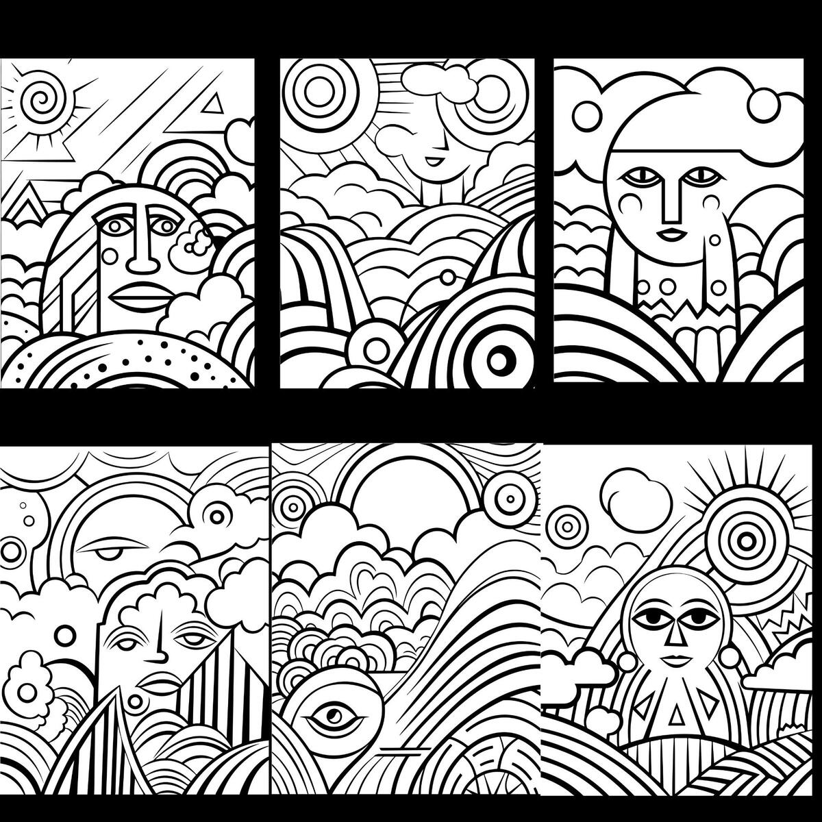 126 Abstract Coloring Pages Bold Easy Designs Digital Download Etsy 126 Abstract Coloring Pages Bold Easy Designs Digital Download Etsy