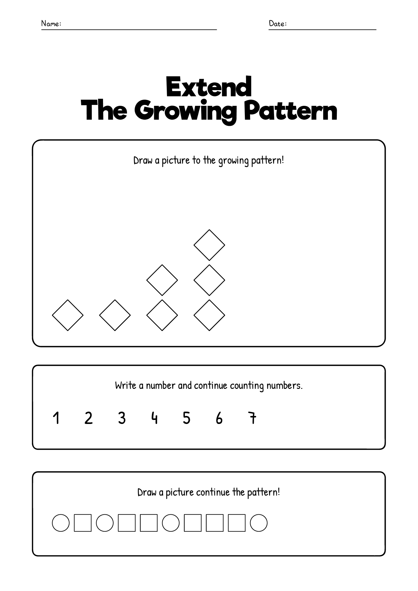 14 First Grade Patterns Worksheet Printable Free PDF At Worksheeto