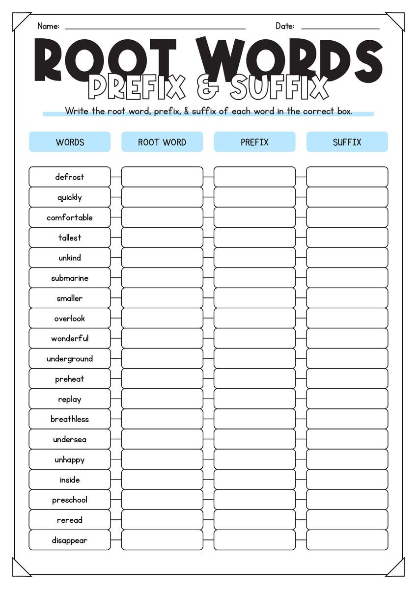 19 Free Printable Prefix Worksheets 4th Grade Free PDF At Worksheeto