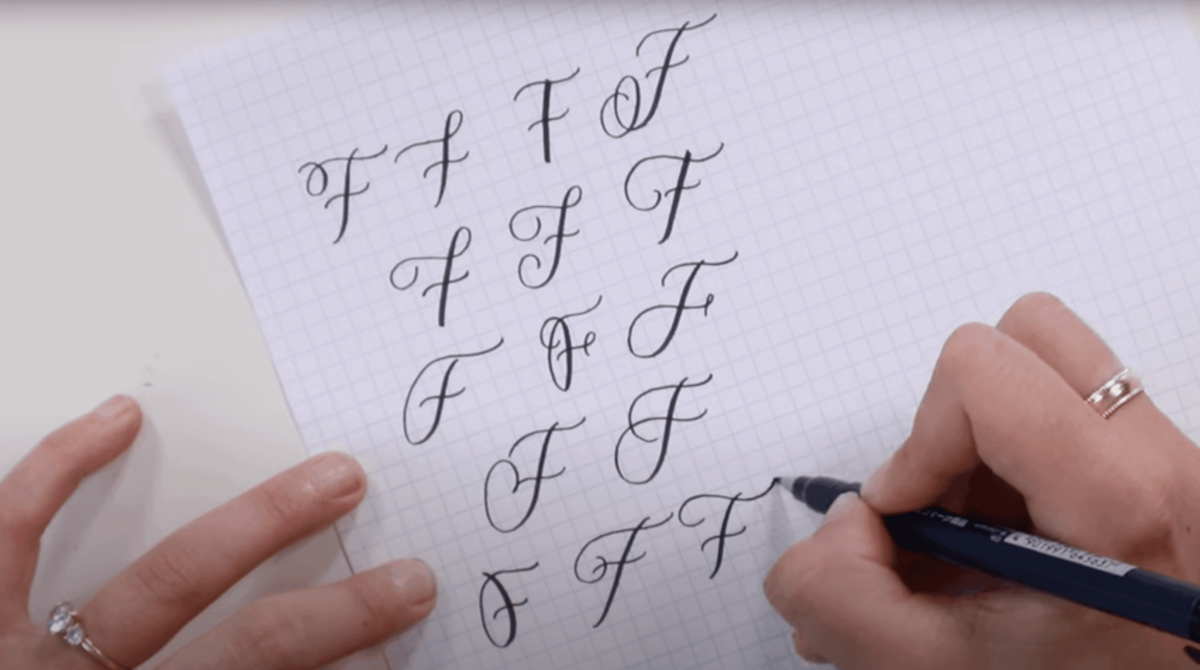 15 Ways To Write Letter F In Brush Calligraphy The Happy Ever Crafter Inc Cursive F Superstar Worksheets