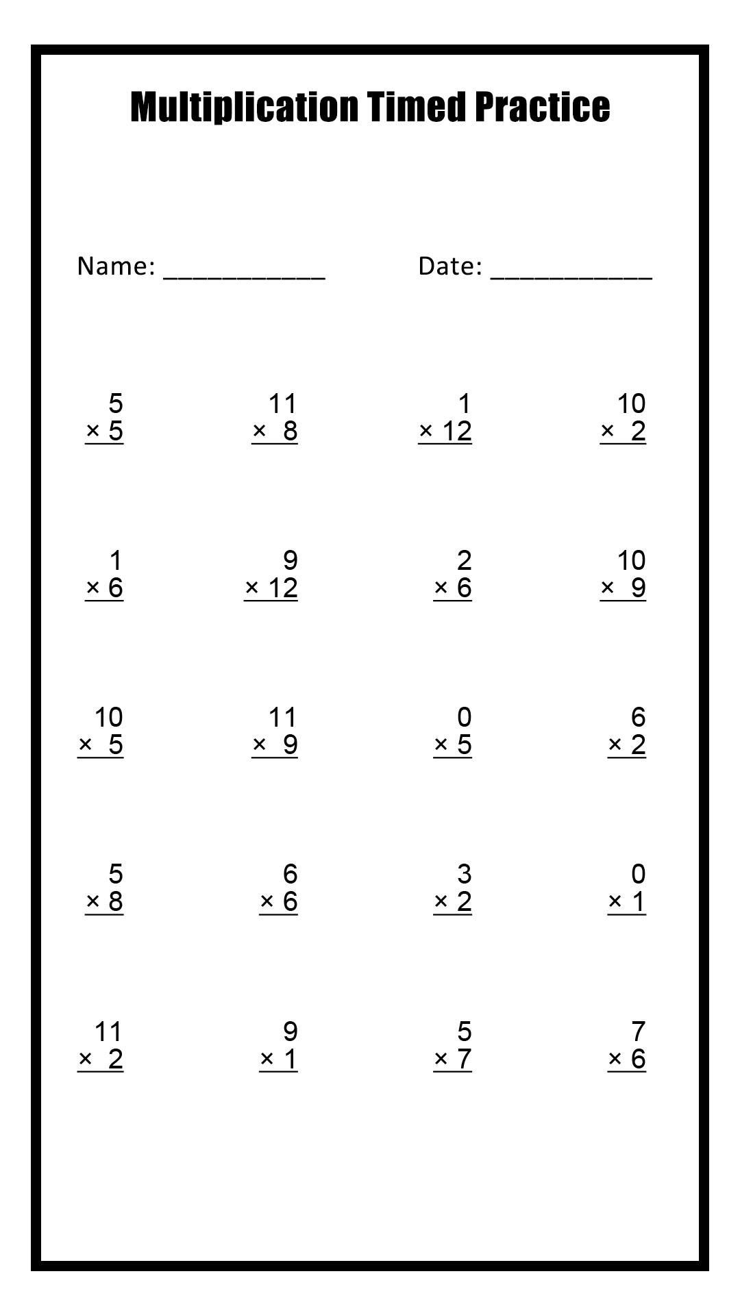 19 Timed Multiplication Worksheets Free PDF At Worksheeto Worksheets Library 19 Timed Multiplication Worksheets Free PDF At Worksheeto Worksheets Library