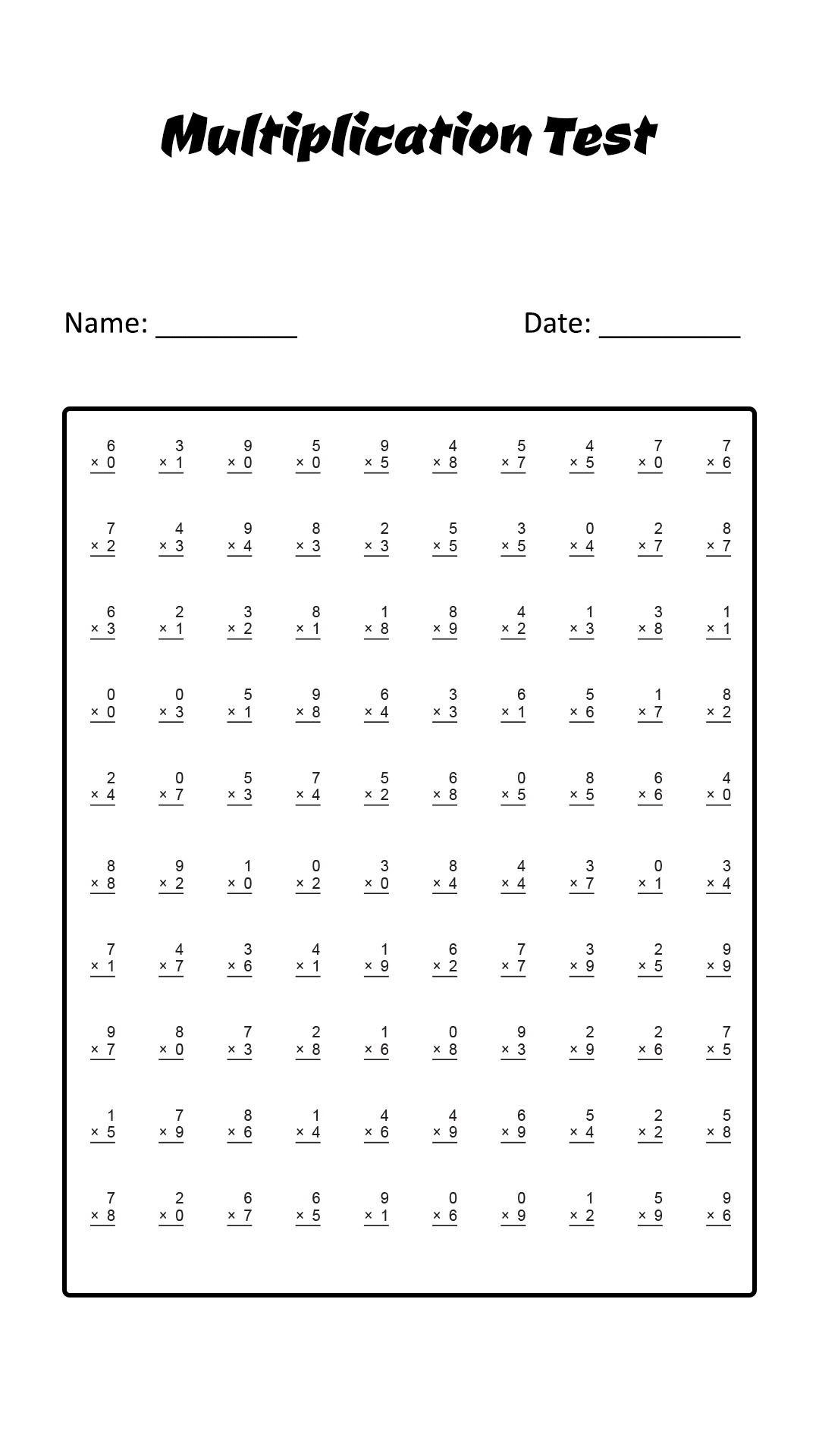 19 Timed Multiplication Worksheets Free PDF At Worksheeto 19 Timed Multiplication Worksheets Free PDF At Worksheeto