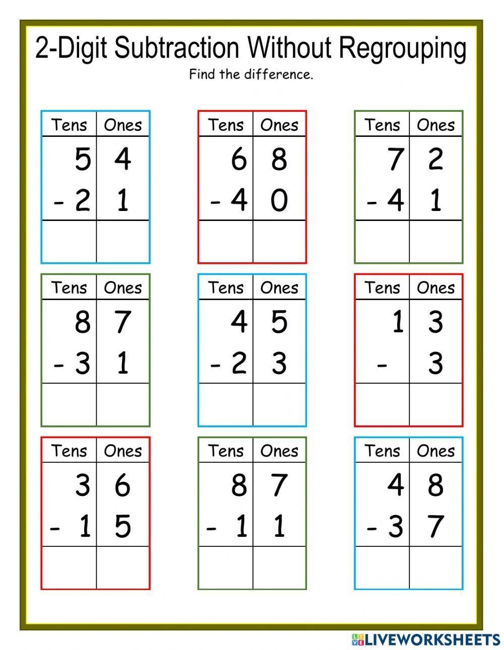2 Digit Subtraction Without Regrouping DJ Worksheet Worksheets Library 2 Digit Subtraction Without Regrouping DJ Worksheet Worksheets Library