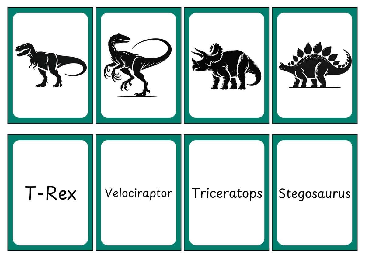 21 Dinosaur Flashcards Free To Print Teach Prints