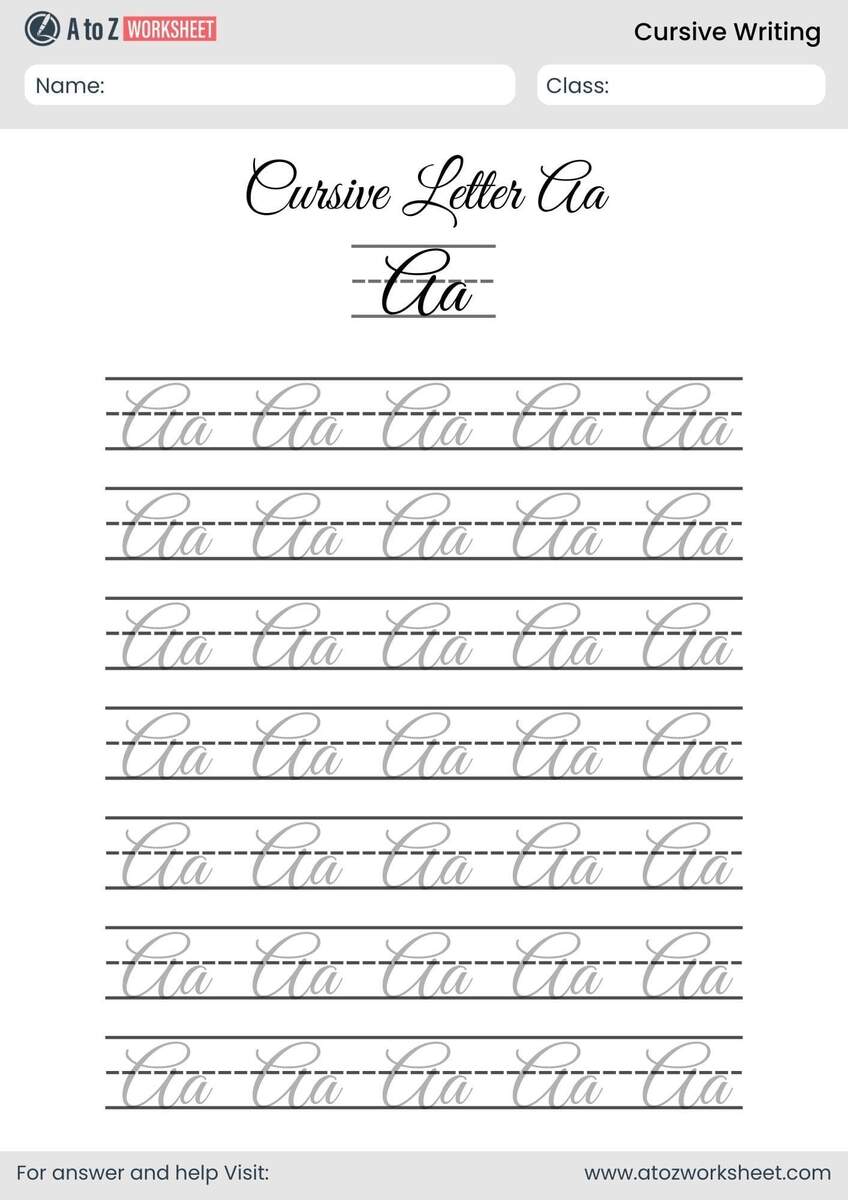 25 Cursive Writing A To Z Worksheets Free Printable PDF For Kids A To Z Worksheet