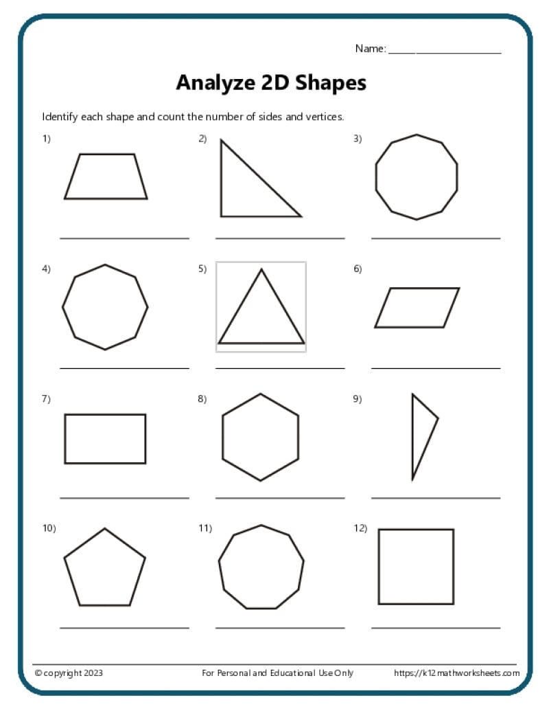 2D Shapes Worksheets Shape Template Free Printables Superstar Worksheets