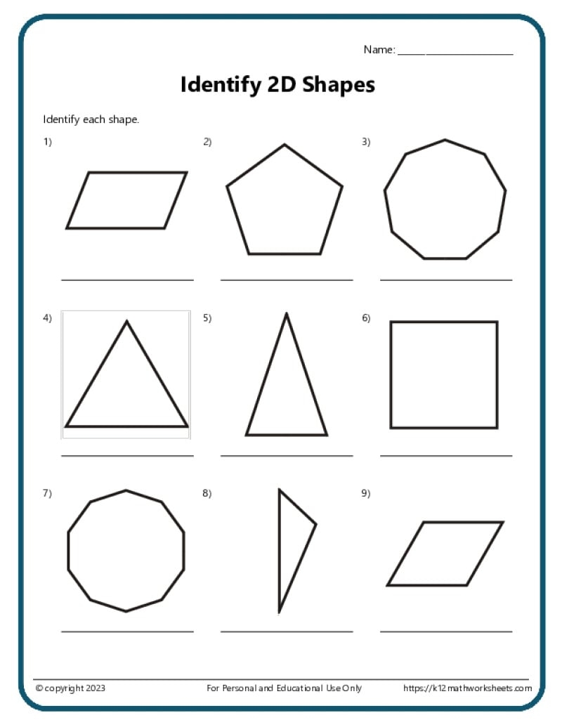 2nd Grade Geometry Worksheets