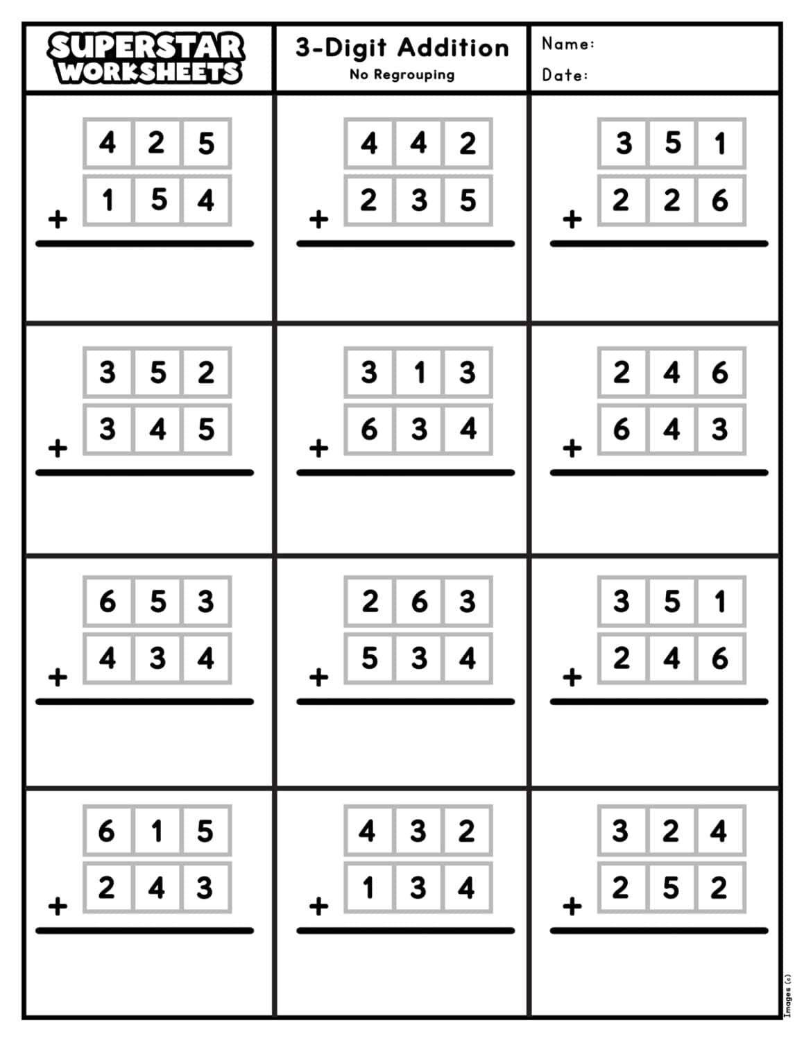 2 Digit Addition Without Regrouping