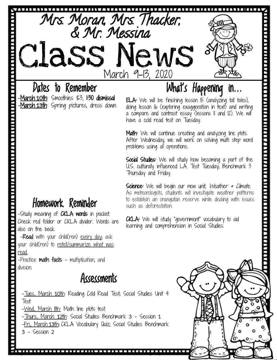 3 Newsletter March 9 Thacker Team