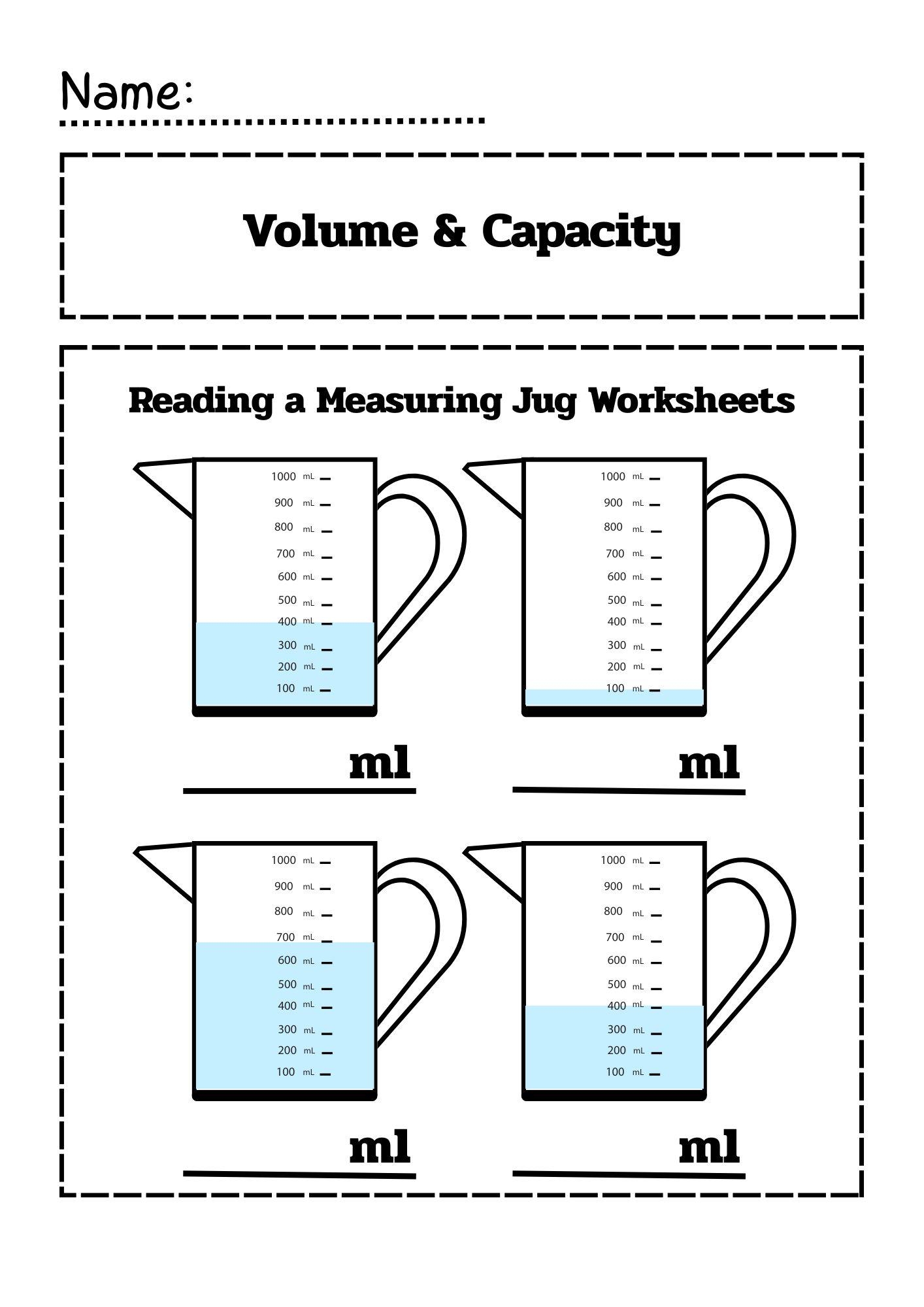 30 Measuring Capacity And Liquid Volume Activities And Worksheets Etsy