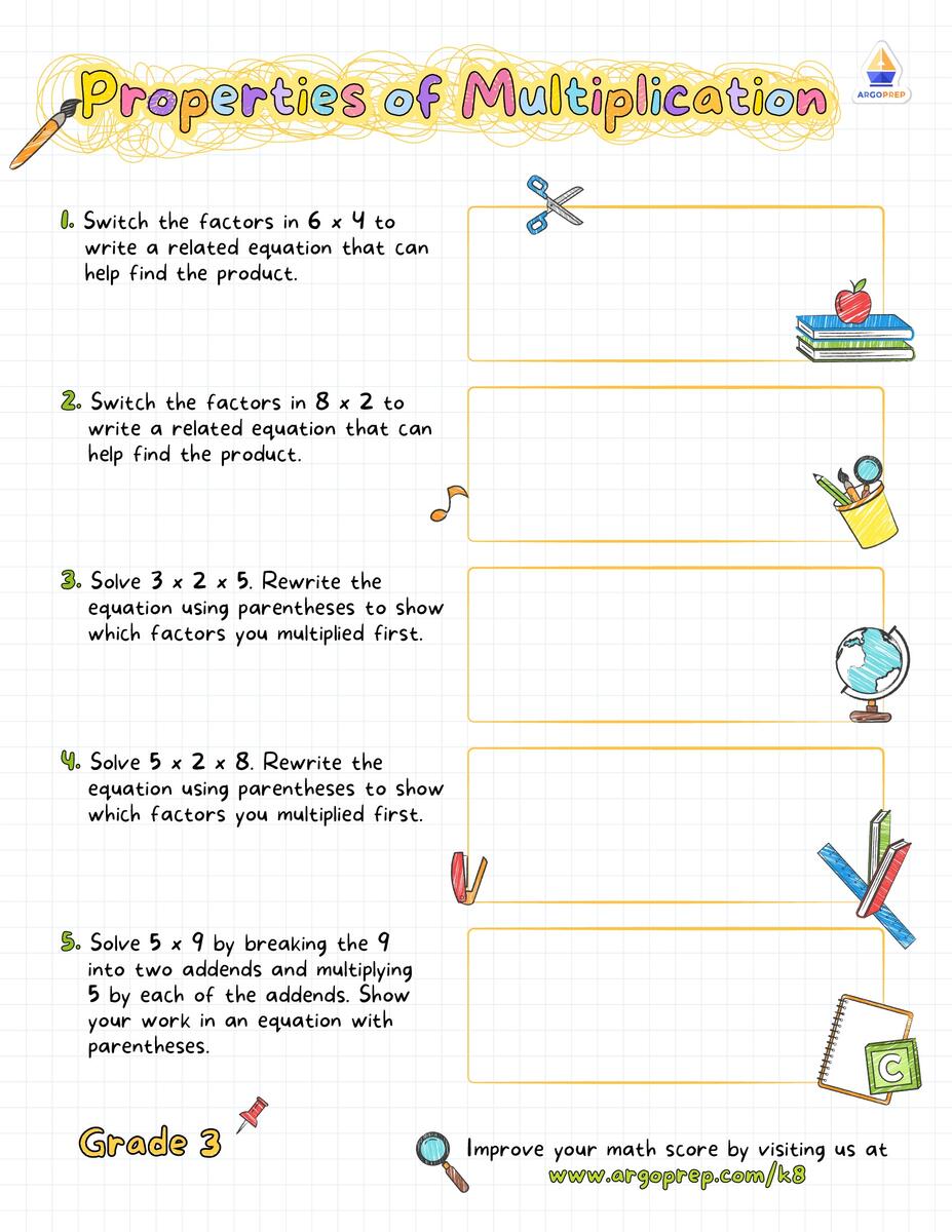 3rd Grade Distributive Property Multiply Within 100 Worksheets For Free ArgoPrep