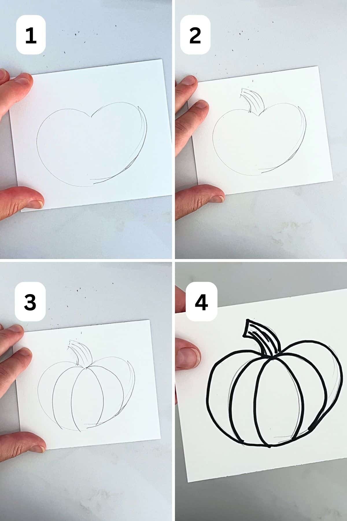 4 Ways To Draw Pumpkins Easily For Beginners And Kids Crafty Art Ideas