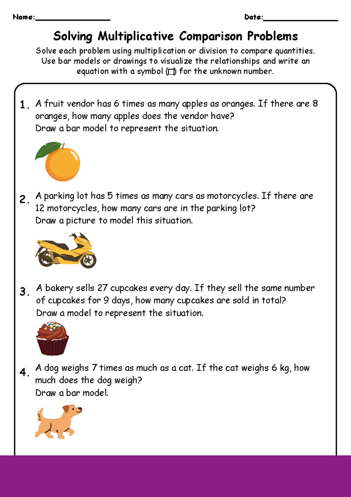 Free Multiplicative Comparison Word Problems Worksheet Grade 4 Download Free Multiplicative Comparison Word Problems Worksheet Grade 4 Png Images Free Worksheets On Clipart Library