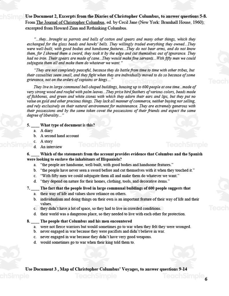 8th Grade U S History Formative Assessment For Fall Semester By Teach Simple