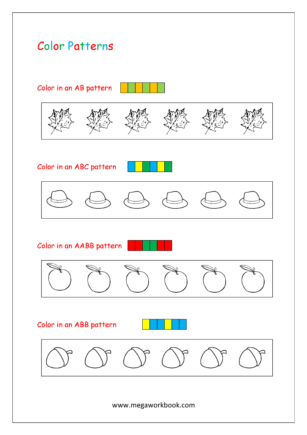 Abc Pattern Worksheets Abc Pattern Worksheets