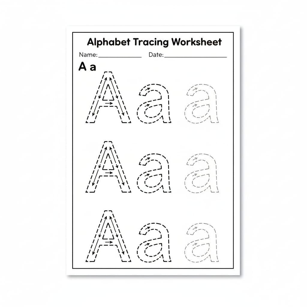 ABC Tracing Worksheets Early Learning Handwriting Practice PDF Etsy