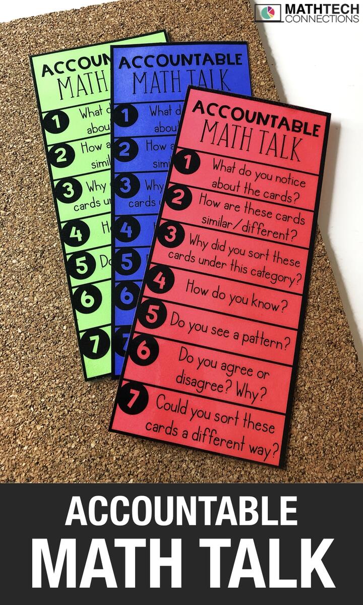 Accountable Math Talk Poster Bookmark Free Download Math Tech Connections