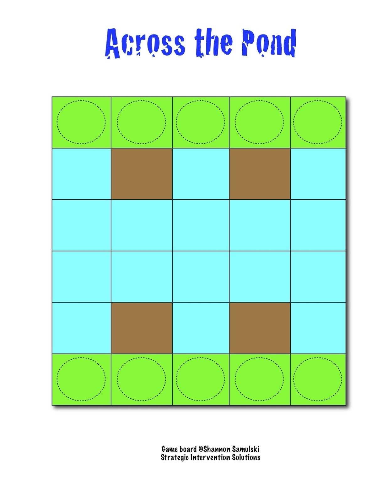 Across The Pond Strategy Game SIS For Teachers