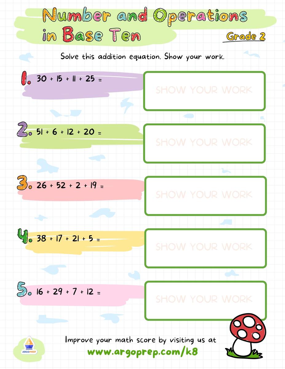 Add It Up Times Four ArgoPrep 2 Digit Addition And Subtraction Worksheets With And Without Regrouping Math Bundle Made By Teachers