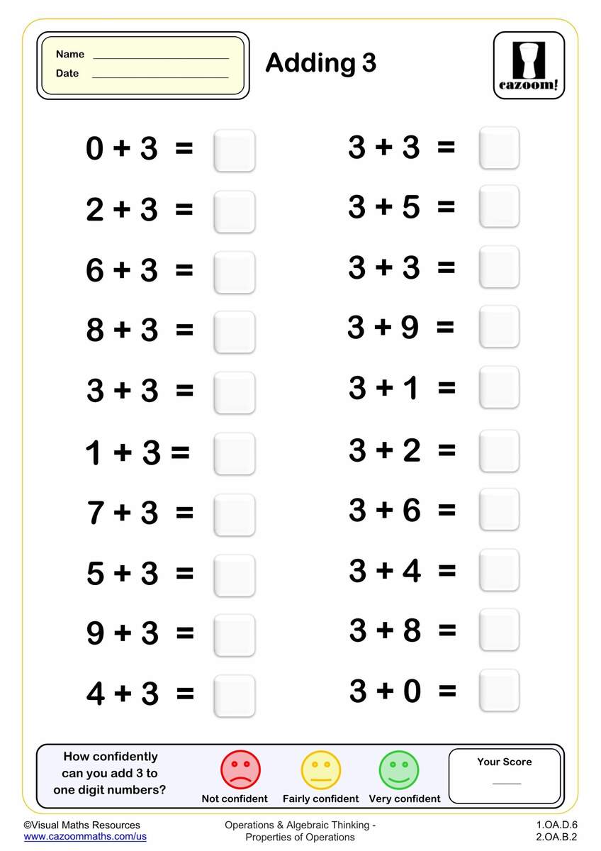 Adding 1 Drills Worksheet 20 Questions Grade 1 PDF Addition Worksheets Cazoom Math Addition And Subtraction Within 20 Printable Number Lines To 20 Made By Teachers