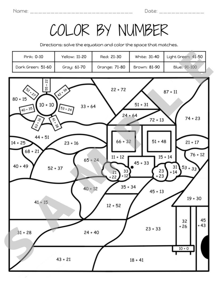 Winter 2 Digit Subtraction Without Regrouping Worksheet Color By Code Made By Teachers