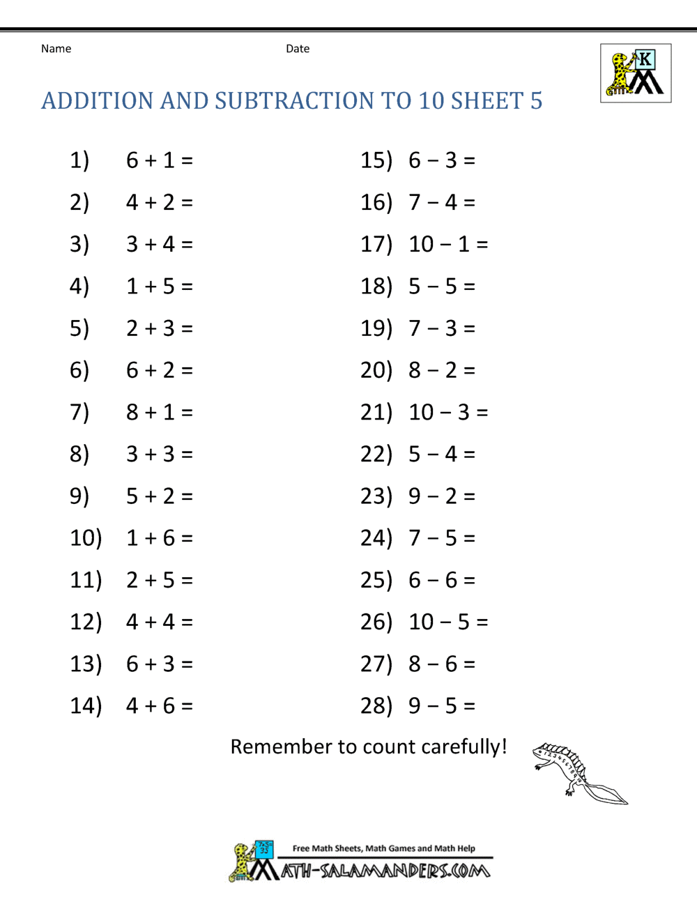 Addition And Subtraction Worksheets For Kindergarten Addition And Subtraction Worksheets Superstar Worksheets