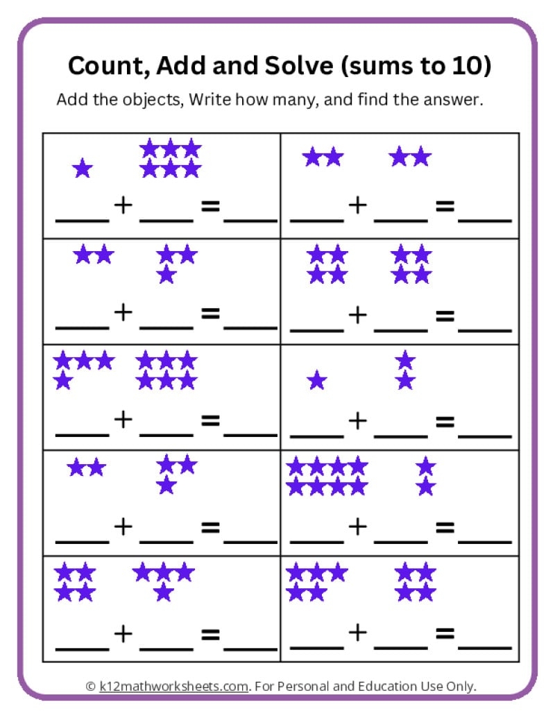 Addition Worksheets For Kindergarten Addition Worksheets For Kindergarten Math Addition Worksheets Addition Practice Worksheets Addition For Kindergarten MegaWorkbook