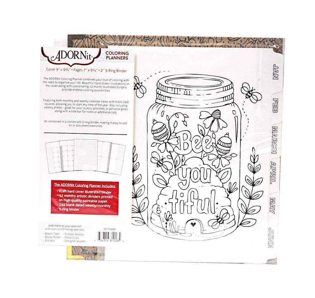 ADORNit Be Happy Coloring Planner EBay