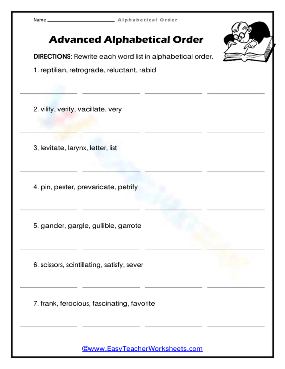 Alphabet Worksheets Alphabetical Order Worksheets