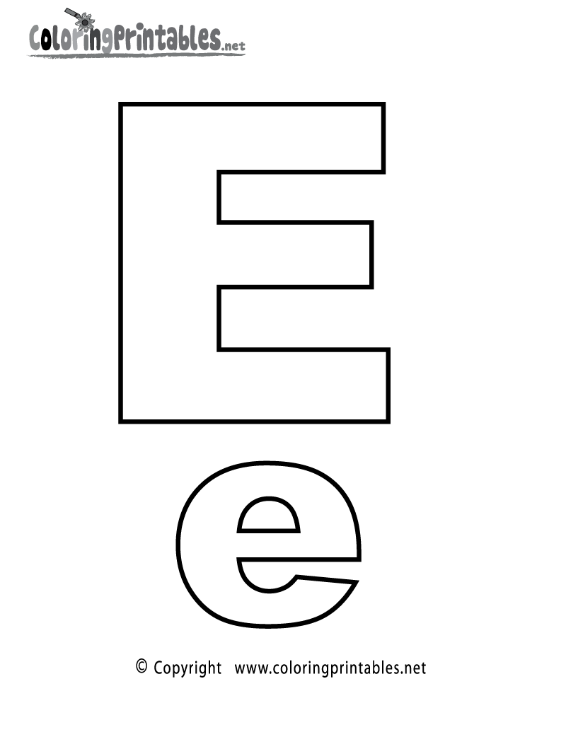Alphabet Letter E Coloring Page A Free English Coloring Printable Letter E Coloring Pages