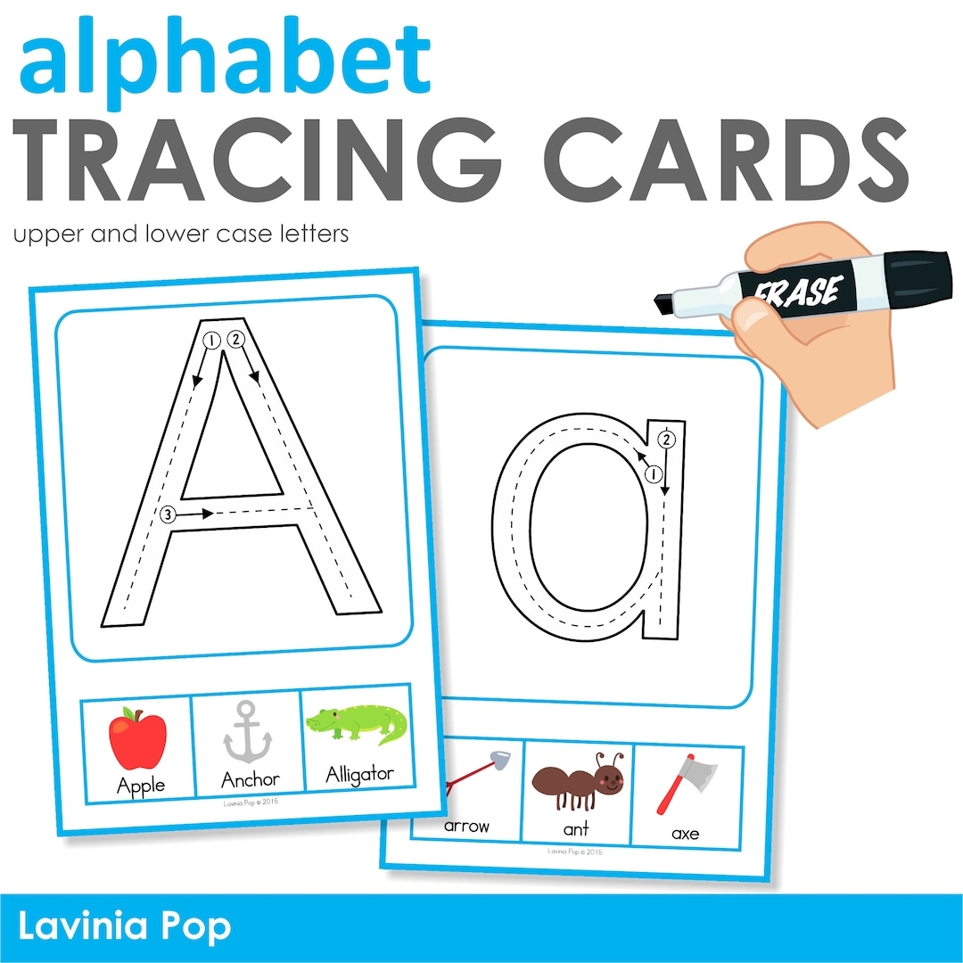 Alphabet Tracing Cards With Directional Arrows Etsy