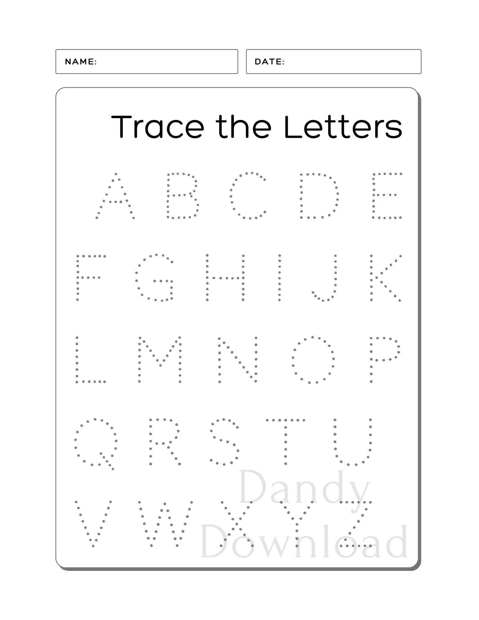 26 Printable Alphabet Upper And Lower Case Letters Tracing Worksheets For Preschool Kindergarten Handwriting Free Commercial Use Etsy