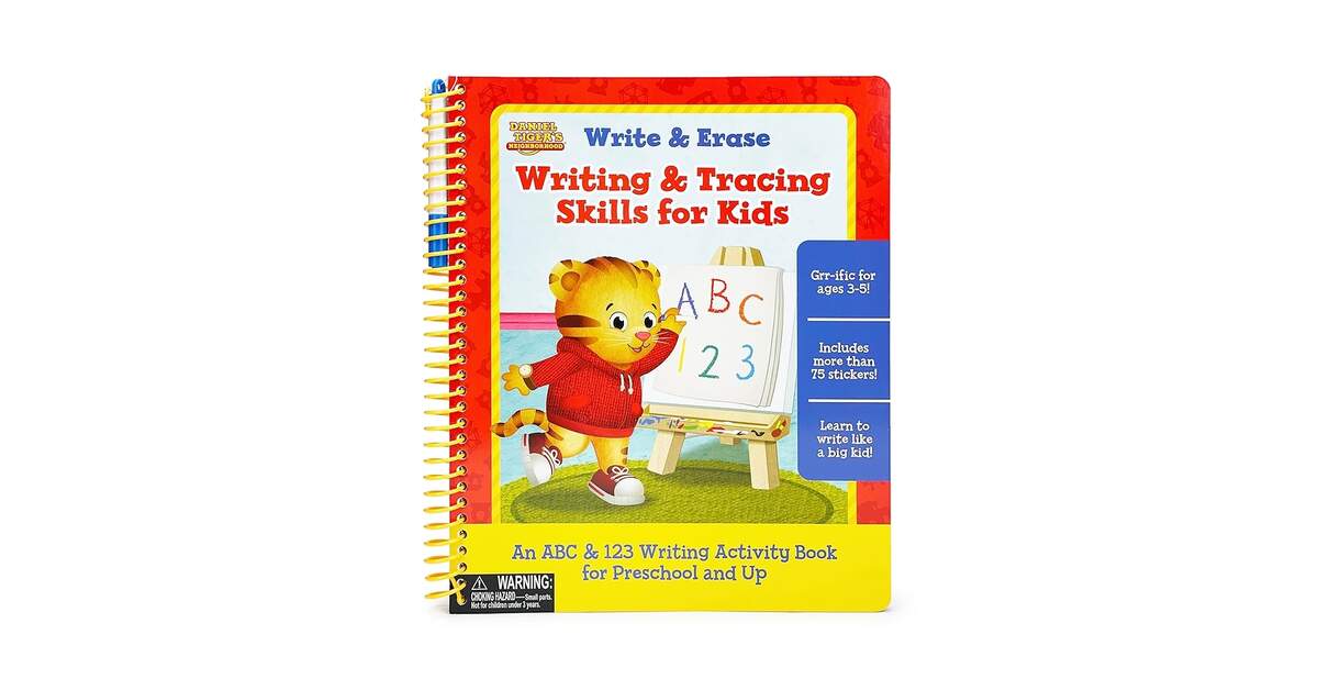 Amazon Daniel Tiger s Neighborhood Wipe Clean Writing Tracing Workbook Skills For Preschool Kids Ages 3 5 Practice Pen Control ABC s Numbers Handwriting Wipe Off Pen Included 9781646383436 Scarlett Wing Cottage Door Press Books