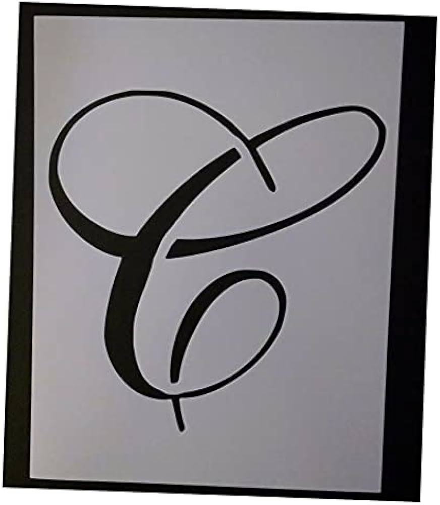 Amazon Large Big Script Cursive Letter C 11 X 8 5 Custom Stencil Reusable Custom Cut Stencil Sheet Template Cutout Sign DIY Supplies For Airbrush Painting Drawing
