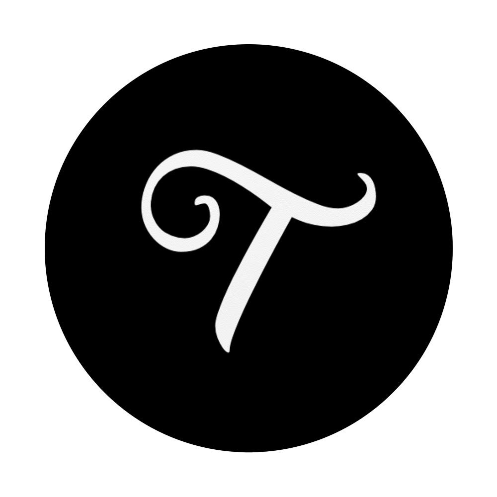 Amazon Letter T Cursive Script Monogram White Black Script Capital Cell Phones Accessories