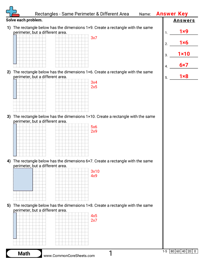 Area Perimeter Worksheets