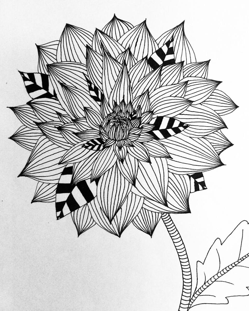 Art Paper Scissors Glue Line Design