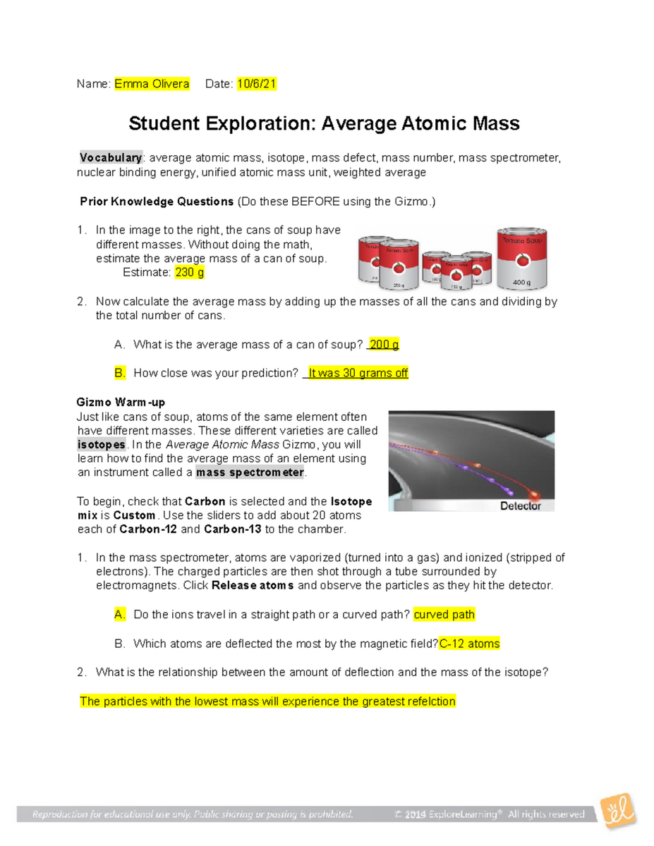 Average Atomic Mass SE Gizmos Bird Metric Answers Key Studocu Average Atomic Mass SE Gizmos Bird Metric Answers Key Studocu
