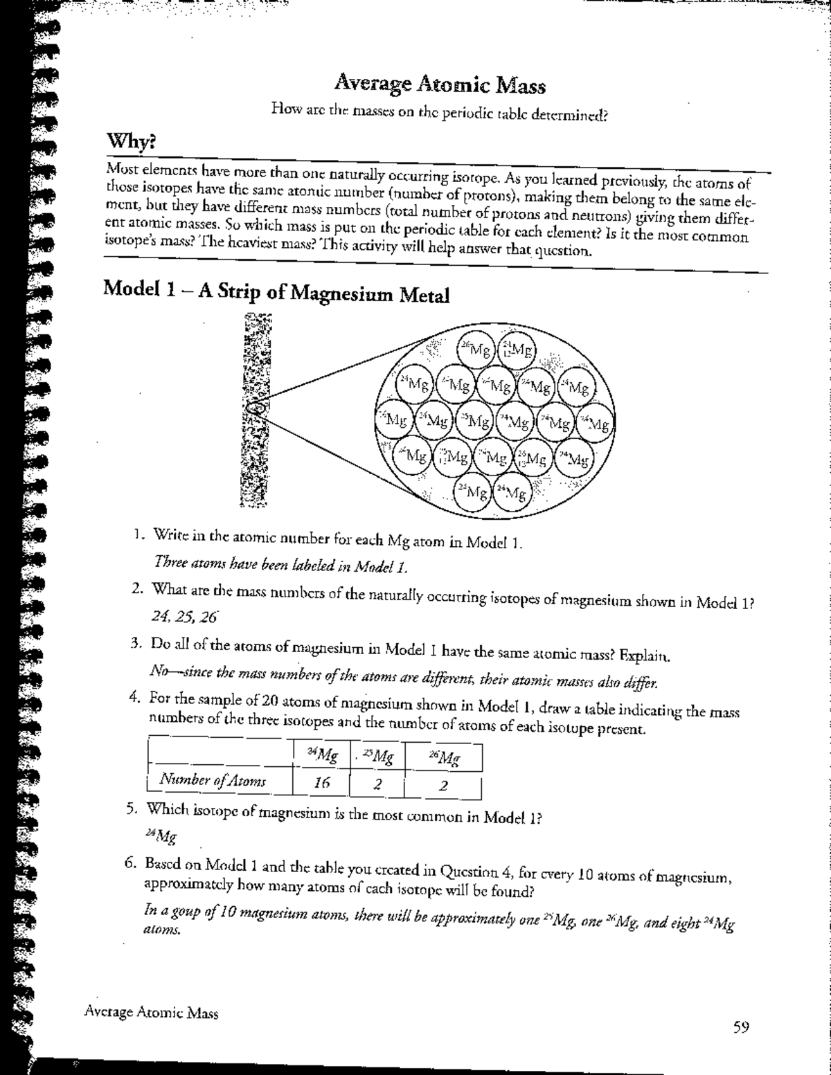 Average Atomic Mass Solutions And Explanations Studocu Average Atomic Mass SE Gizmos Bird Metric Answers Key Studocu