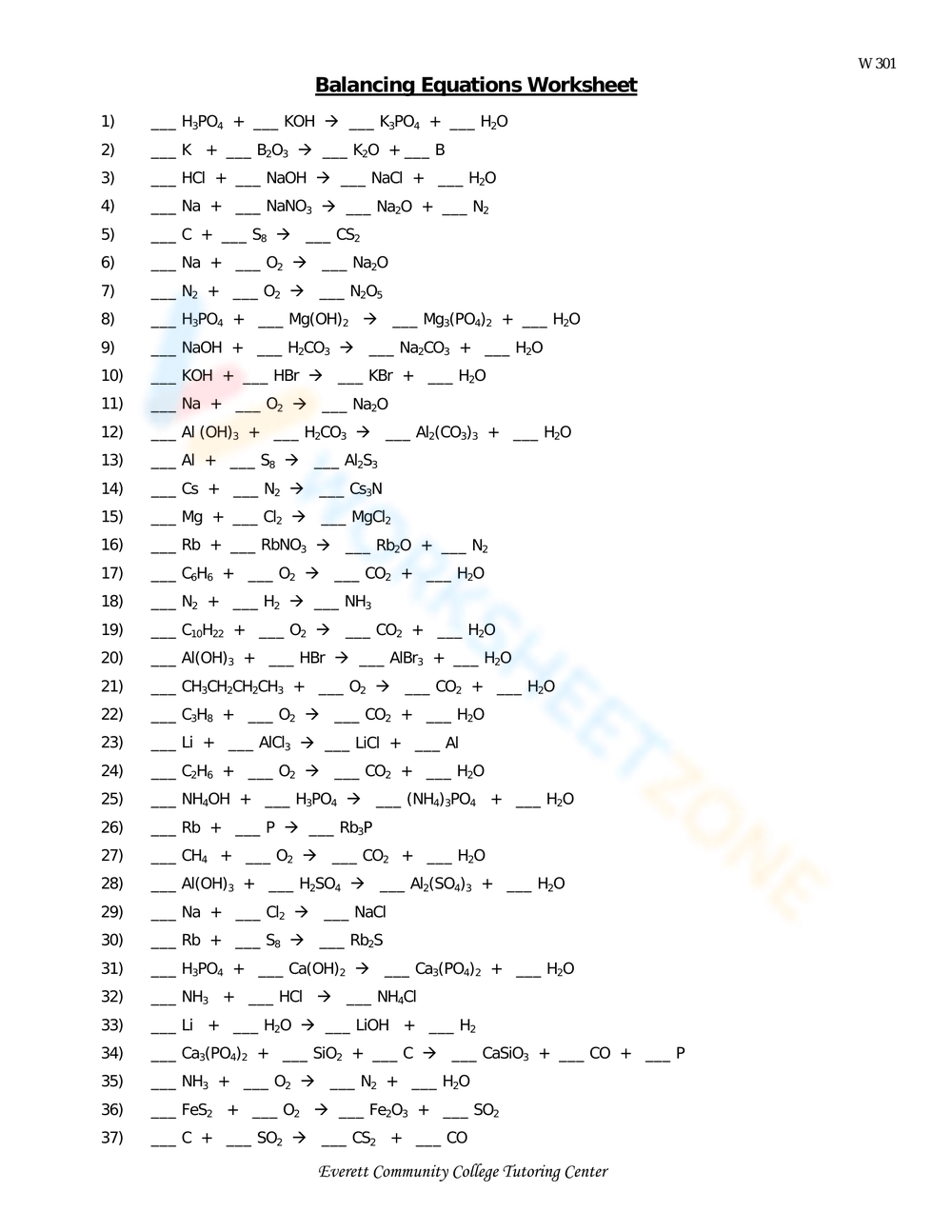 Balancing Equations Worksheet Worksheet Balancing Equations Worksheet Worksheet