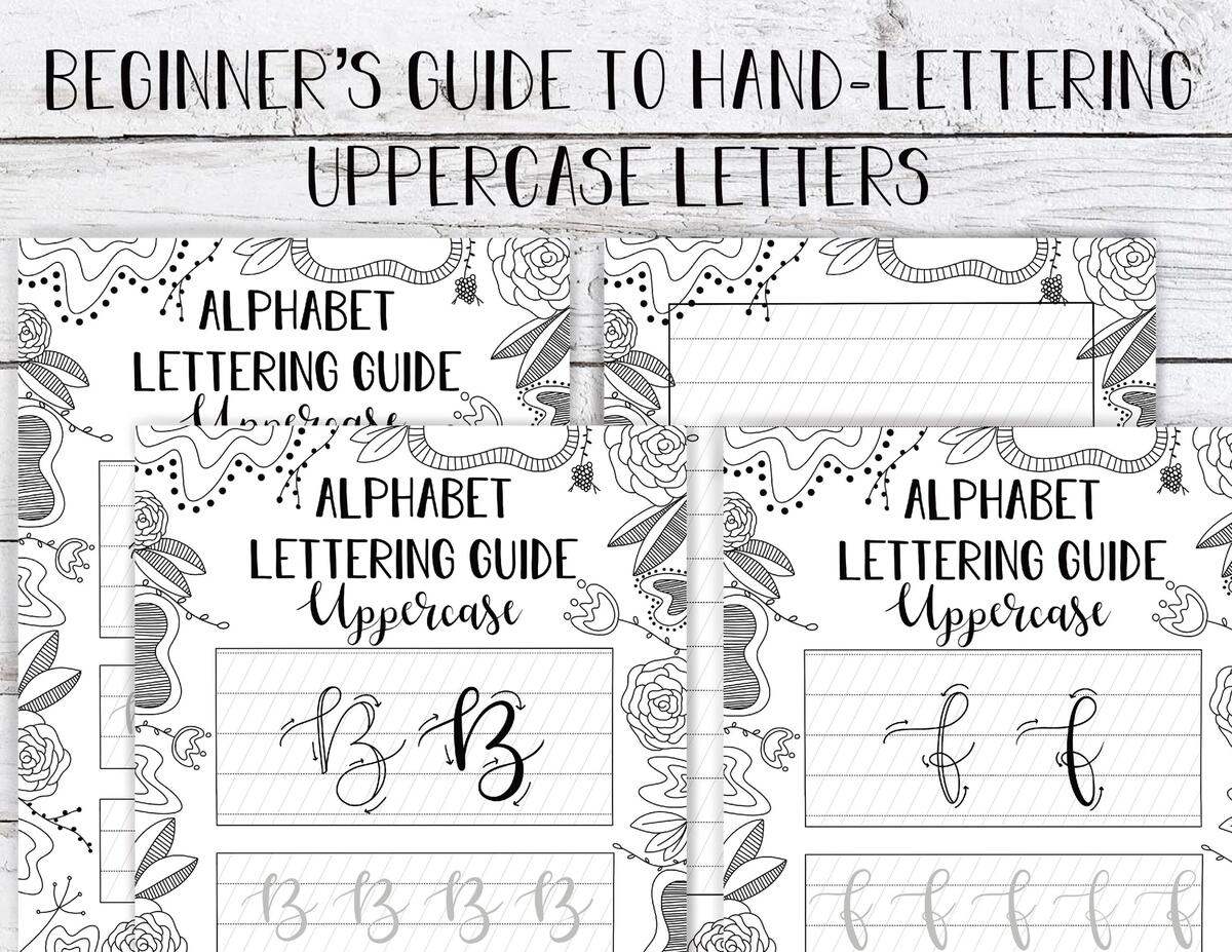 Beginner S Guide To Hand Lettering Uppercase Letter Edition Hand Drawn Hand Lettered How To Lettering Lettering Guide Practice Etsy