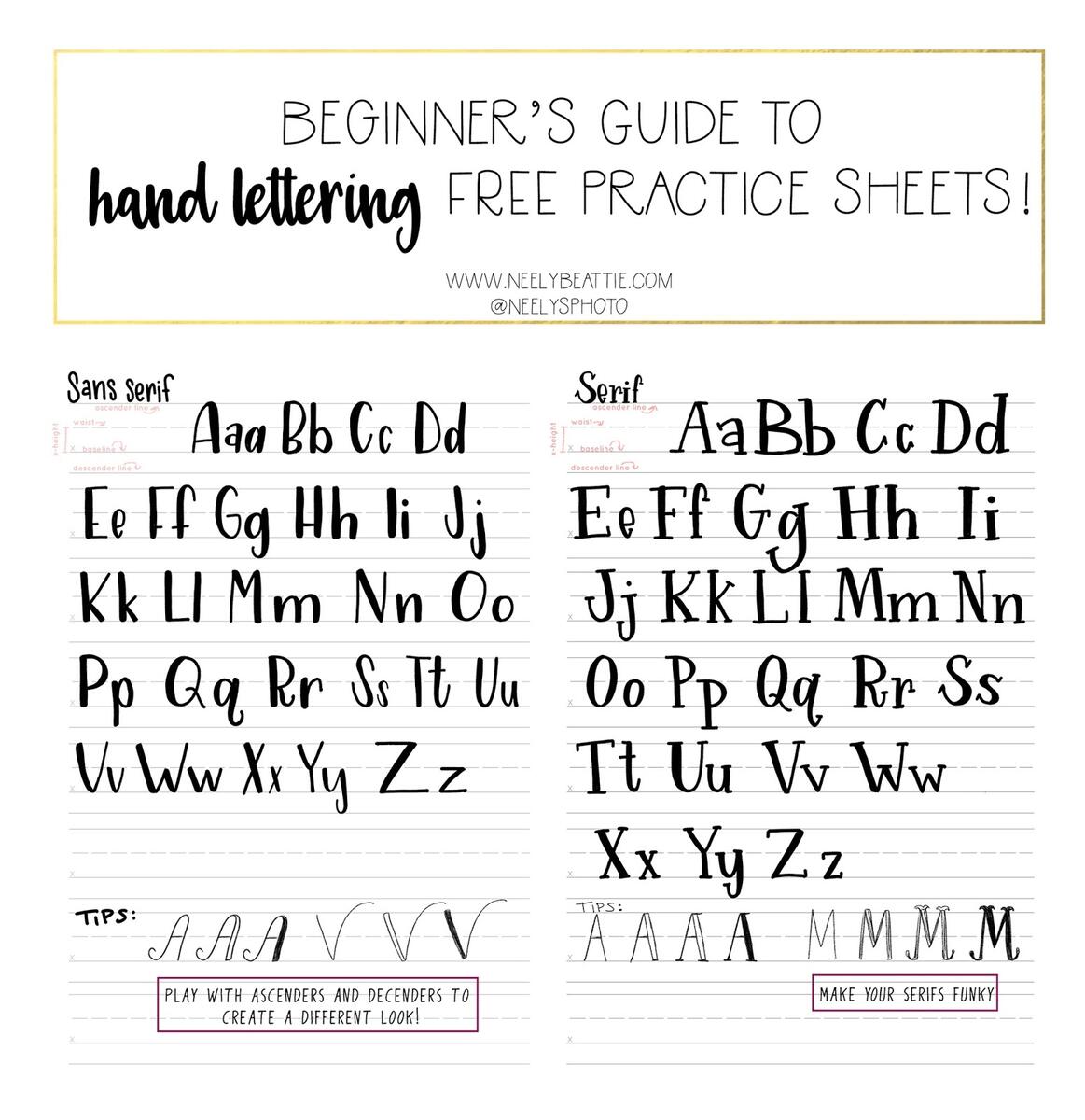Beginners Guide To Hand Lettering And A FREEBIE Neely Beattie