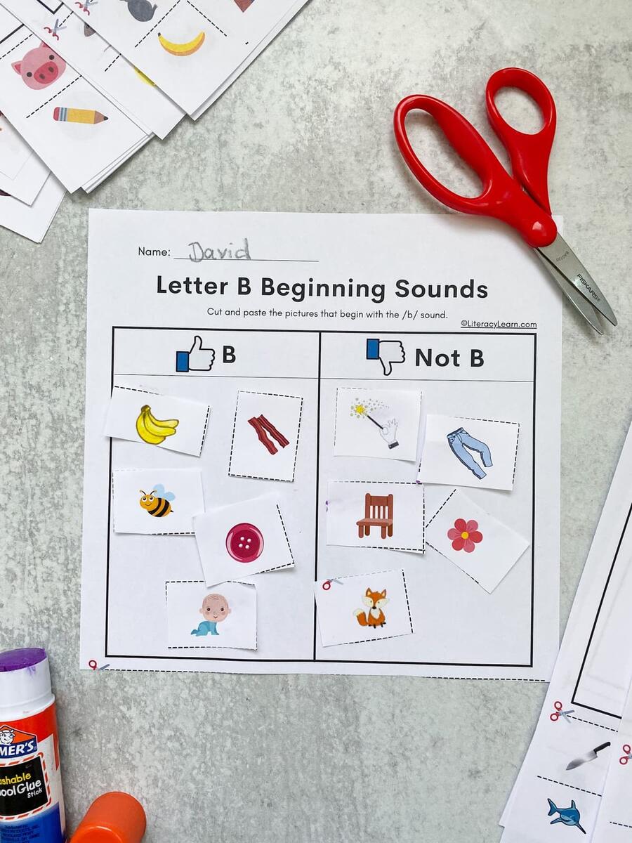 Beginning Sounds Cut Paste Worksheets Literacy Learn