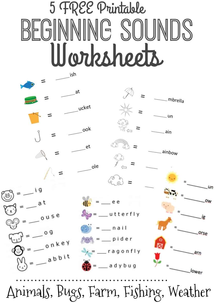 Alphabet Beginning Sounds Sorting Worksheets