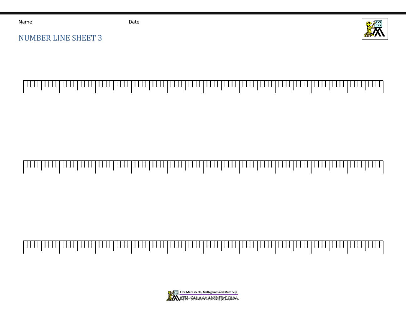Blank Number Lines Blank Number Lines