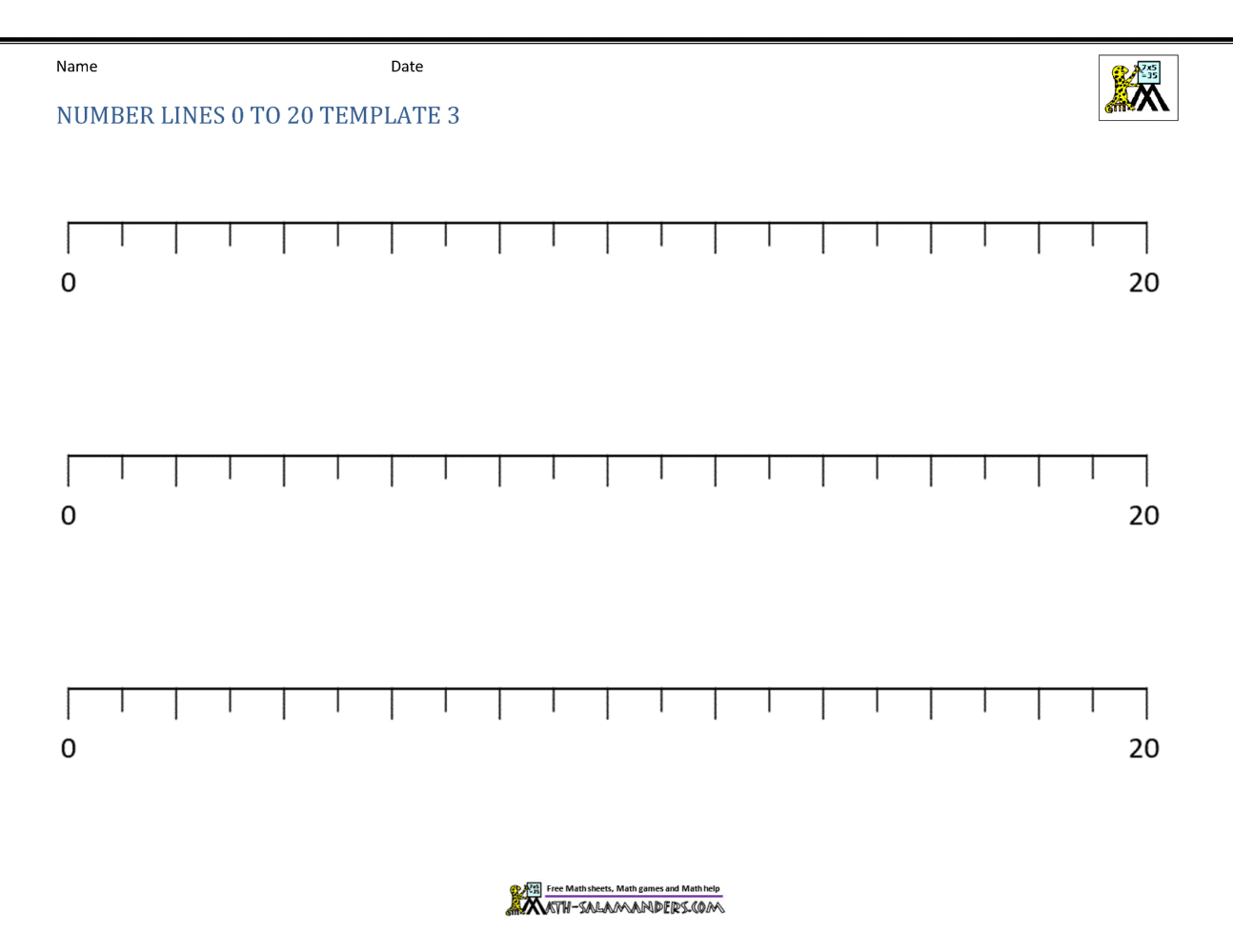 Blank Number Lines Blank Number Lines