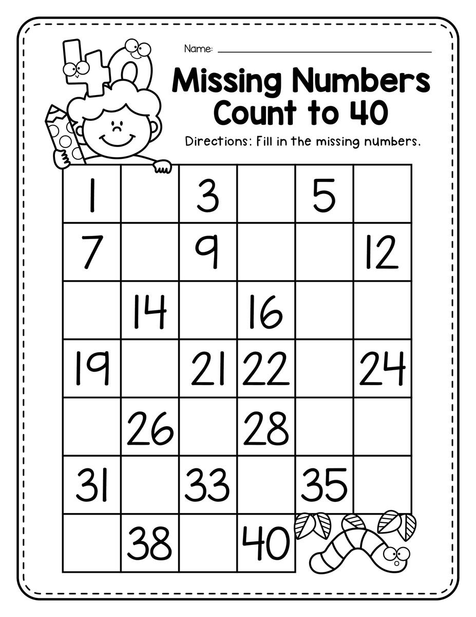 Missing Numbers Worksheets Enhance Number Sense For 2 6 Year Olds