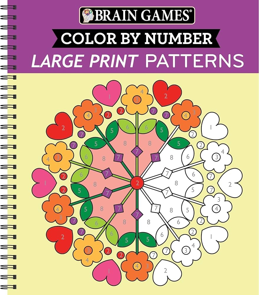 Brain Games Color By Number Large Print Patterns Stress Free Coloring Book Publications International Ltd New Seasons Brain Games 9781645589570 Amazon Books Amazon Brain Games Color By Number Stress Free Coloring Orange 9781680227710 Publications International Ltd Brain Games Books